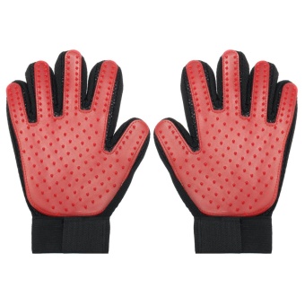 Gambar Five finger Massage Glove Cat and Dog Cleaning Product Pet Comb Brush red right hand   intl