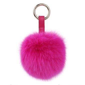 Gambar foonovom Artificial Fox Fur Ball Key Chain for Car Key Ring orWomen Bags with a Gift Box (Roseo)   intl