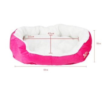 Gambar foonovom Puppy Kitten Nest Berber Fleece Sofa Pet Bed LoungeSleeper(L, Roseo)   intl