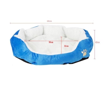 Gambar foonovom Puppy Kitten Nest Berber Fleece Sofa Pet Bed LoungeSleeper(M, Navy Blue)   intl