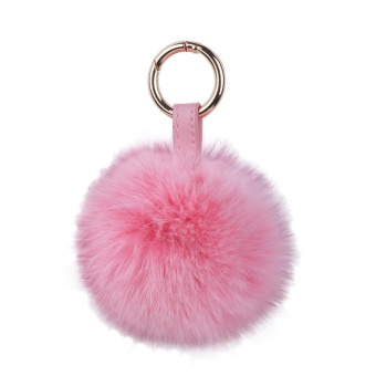 Gambar foorvof Fox Fur Ball Keyring Key Chain For Car Key Women Bag Charm(Pink)   intl