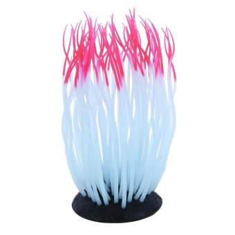 Gambar foorvof Glowing Artificial Soft Sea Anemone Coral Plant ForAquarium Decoration, Red   intl