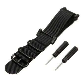 For Suunto Core Nylon Zulu Black Watch Band Strap 5 Ring Lugs Adapters PVD Kit - intl  