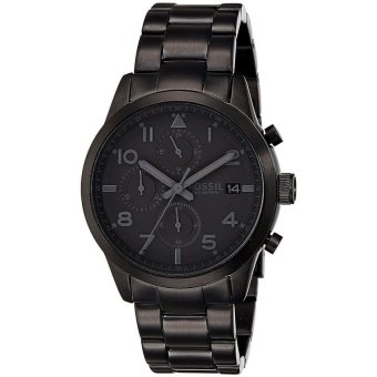 Fossil FS5154 Daily Chronograph - Black - Stainless Steel - Jam Tangan Pria  