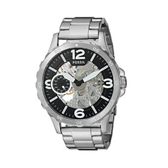 Gambar Fossil Watch Nate Mechanical Silver Stainless Steel Case Stainless Steel Bracelet Mens NWT + Warranty ME3129