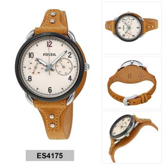 Gambar Fossil Watch Tailor Brown Stainless Steel Case Leather Strap Ladies NWT + Warranty ES4175