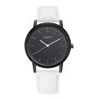 GAIETY Brand Women Sport Leather Quartz Casual Dress Watch (Black+White) - intl  