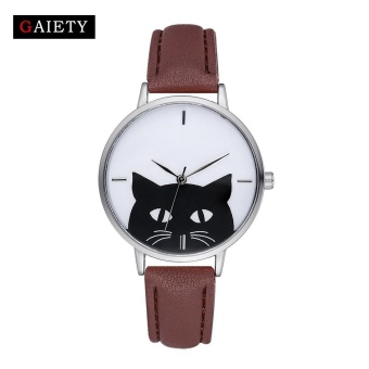 GAIETY G066 Women Fashion Leather Band Analog Quartz Round Wrist Watch Watches -Brown - intl  