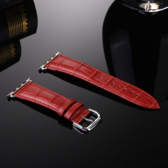 GAKTAI Unisex Genuine Leather Buckle Wrist Watch Strap Band Belt for iWatch Apple Watch 38MM high-caliber - intl  