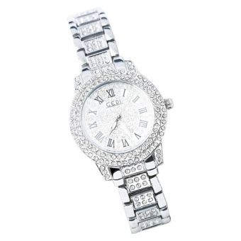 GEDI Lady Shiny Fashion Luxury Full of Temperament Bracelet Watch Silver - intl  