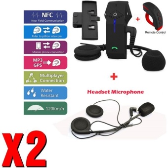Gambar GETEK Helmet Intercom Headset Remote Control Motorcycle BluetoothInterphone NFC FM   intl