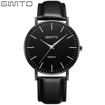 GIMTO GM227 Women's Leather Waterproof Sports Watch-Black Belt Black Shell Black - intl  