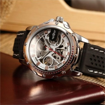 Golden Watches For Men WINNER Top Brand Luxury Men's Auto Mechanical Watches Luminous Hands Skeleton Royal Carving Series - intl  