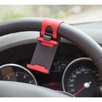 GPS  Phone Holder Setir Stir Mobil Model Universal Bisa UntukSemua Merk Mobil - Hitam Merah bisa untuk semua MERK dan TYPE mobil: Toyota Honda Mazda Nissan Mitsubishi Lexus BMW Mercy dll