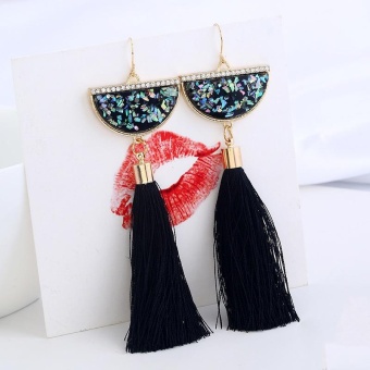Gambar Gracefulvara Women Fashion Long Tassel Statement Drop Dangle Ear Stud Earrings Party Jewelry   intl