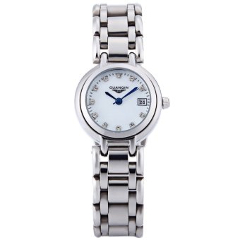 GUANQIN CQ15005 Women Quartz Watch Date Display Artificial Diamond Dial 10ATM Stainless Steel Band Wristwatch - intl  