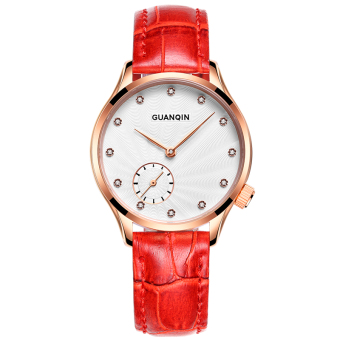 Gambar Guanqin Jianyue asli stainless steel Waterproof fashion wanita jam Shi Ying jam