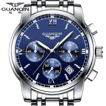 Gambar Guanqin multifungsi chronograph Shishang jam tangan asli jam tangan