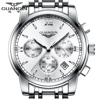 Gambar Guanqin multifungsi chronograph Shishang jam tangan asli jam tangan