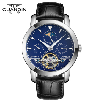 Gambar Guanqin penuh otomatis mekanik jam tangan meja laki laki asli