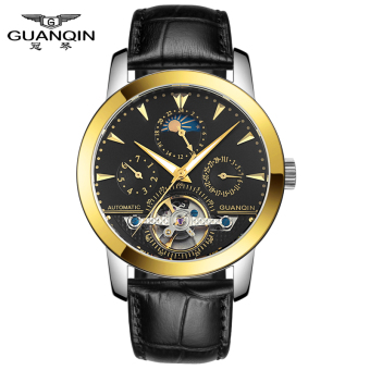 Gambar Guanqin penuh otomatis mekanik jam tangan meja laki laki asli