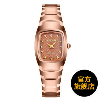 Gambar Guanqin perempuan panggil kecil tungsten baja rose gold jam tangan jam tangan