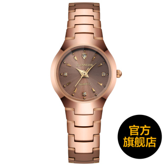 Gambar Guanqin perempuan panggil kecil tungsten baja rose gold jam tangan jam tangan