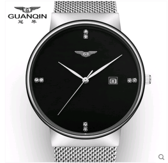 Gambar Guanqin ultra tipis tahan air stainless steel Shi Ying menonton otentik jam tangan pria
