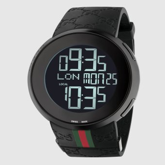 Gambar Gucci I Gucci PVD and Rubber Watch 114207   Jam Tangan Pria   Hitam