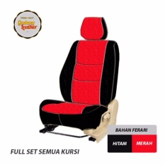 Gudang Leather Sarung Jok Mobil Avanza/Xenia 2009-2012 (Merah-Hitam) / Bahan Ferari