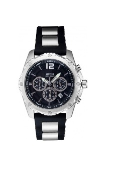 Gambar Guess W0167G1 Chronograph   Jam Tangan Pria   Silver Hitam   Stainless steel