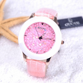 Harga Guou berlian penuh berlian Shishang jam tangan wanita keramik jam
Online Terbaik