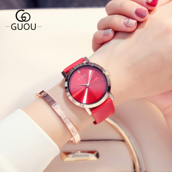 Gambar GUOU kasual kulit Waterproof Shishang model jam tangan jam tangan wanita