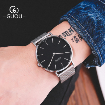 Gambar GUOU kasual Waterproof Shishang model ultra tipis jam tangan jam tangan pria