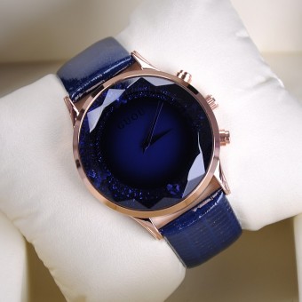 Gambar GUOU kepribadian warna berlian benar benar belt bentuk perempuan panggil besar Watch