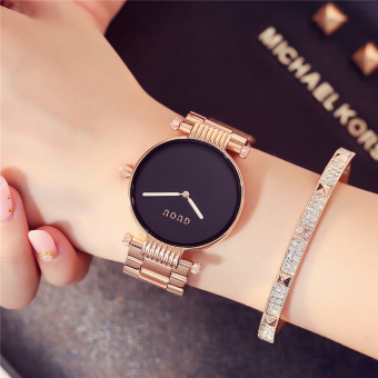 Gambar GUOU Korea Fashion Style baja jam dengan jam tangan wanita Analog Shi Ying jam