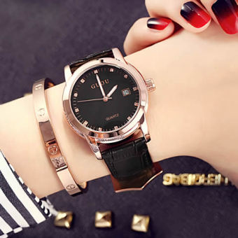 Gambar Guou Korea Fashion Style mahasiswa tahan air sabuk kulit asli menonton jam tangan wanita