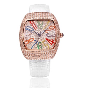 hazyasm sousou Swiss female models fashion brand quartz alloy popular new high-end diamond watches manufacturers, accusing (white)  