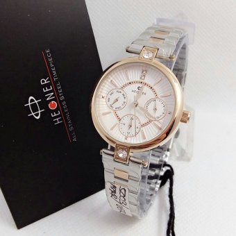 Hegner - Jam Tangan Wanita - Stainless Steel - HG 5003 Silver RoseGold Combi