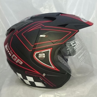 Gambar Helm 2 kaca (double visor) moto gp red