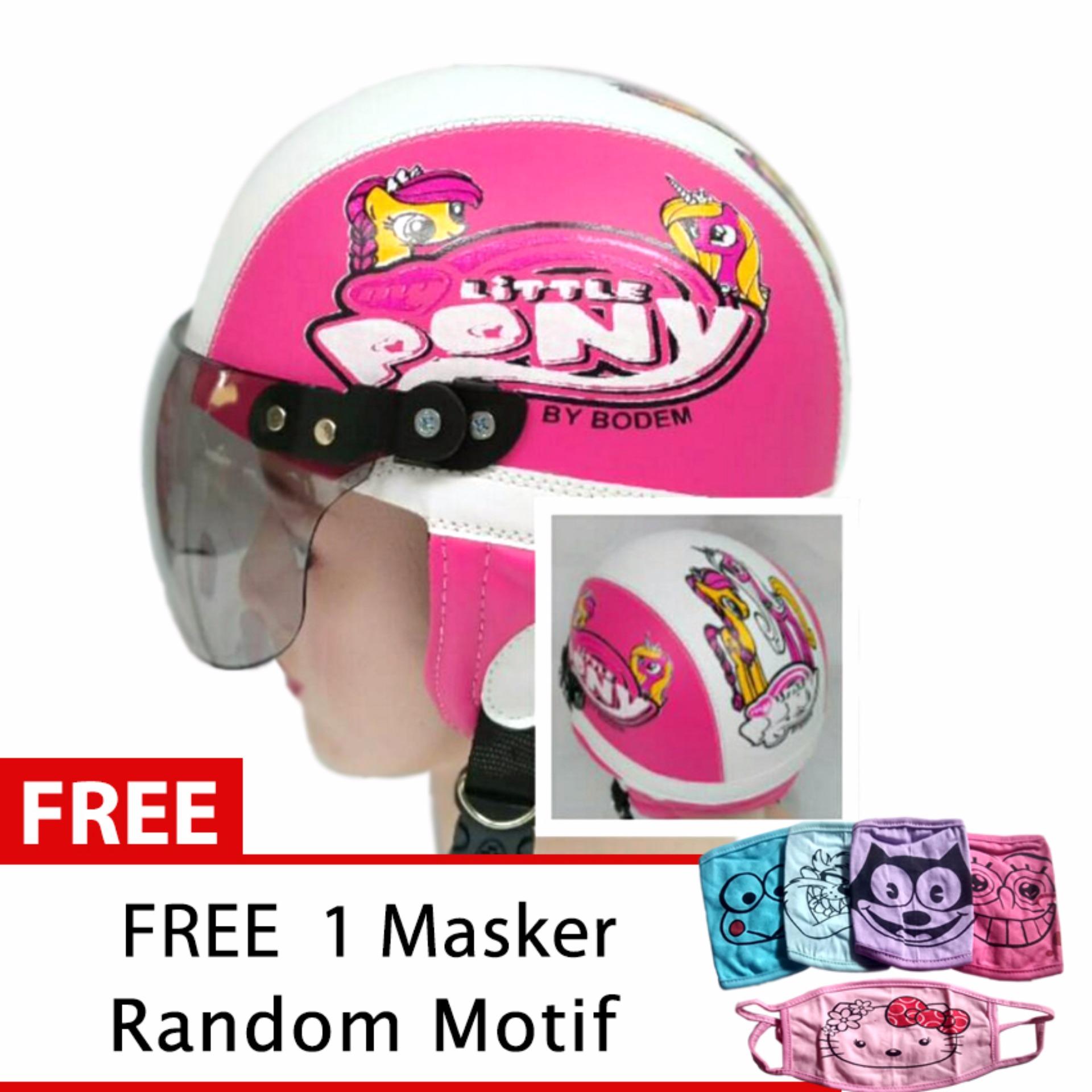 Helm Anak Retro Usia 1- 4 Tahun Motif Litlle Pony Pink/