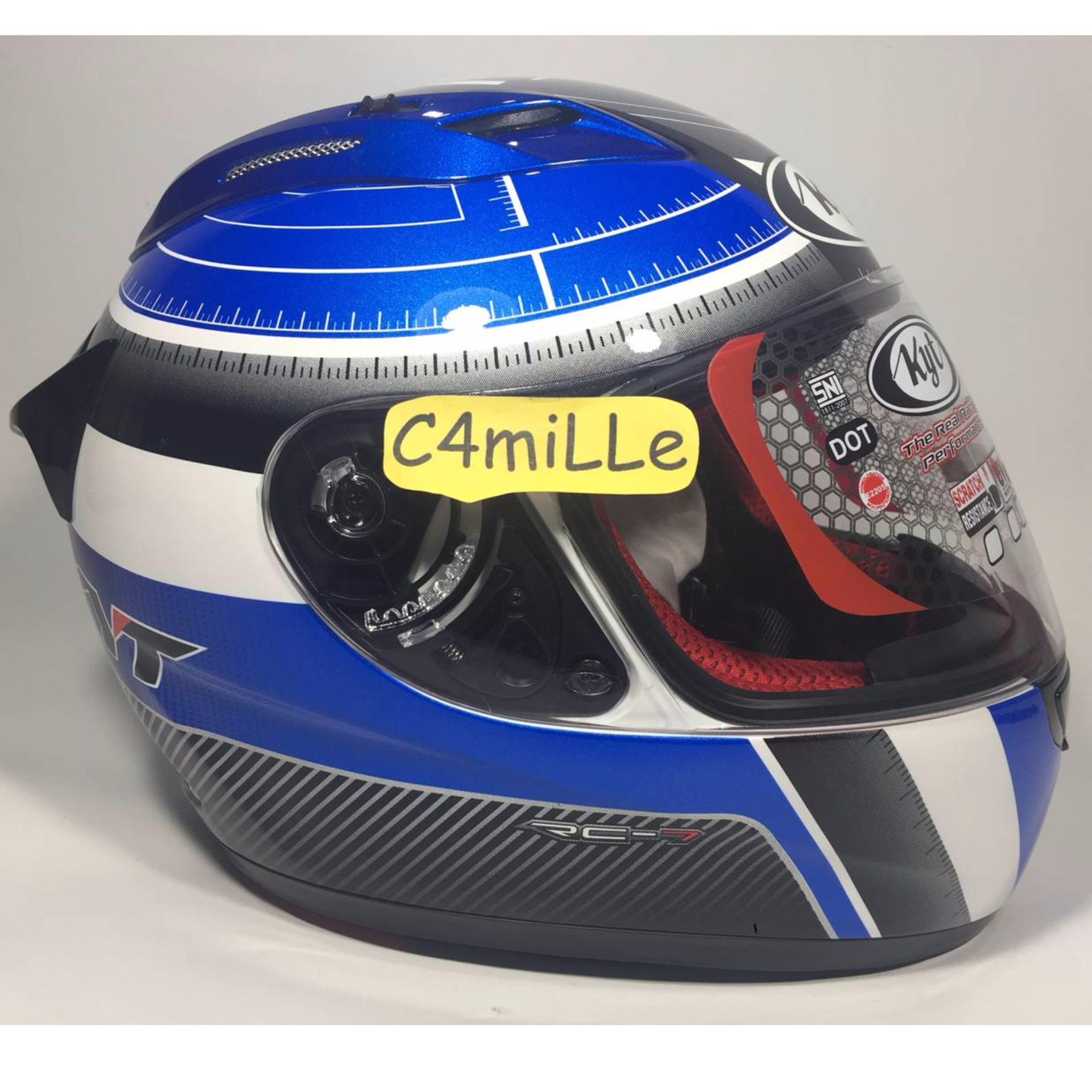 ... HELM KYT RC 7 MOTIF 12 WHITE BLUE FULL FACE RC7 ...
