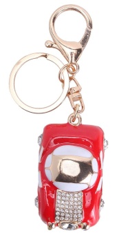 Gambar hogakeji Retro Vintage Rhinestone Car Keychain Key Holder Key Ring (Red And Gold)   intl