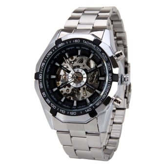 Hot 2016 Winner Luxury Brand Luxury Sport Men Automatic Skeleton Mechanical Military Watch Men full Steel Stainless Band reloj  