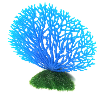 Ikan Aquarium Tank plastik buatan karang dekorasi ornamen aksesoris Biru - Internasional