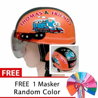 Helm Anak Unyu-Unyu Usia 1- 5 Tahun Motif Thomas - Orange/Hitam