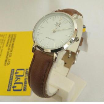 Q&Q QQ QnQ Analog Model DW Jam Tangan Wanita - Cokelat - Strap Kulit - Q979J301Y
