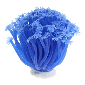 Gambar iooilyu Artificial Sea Anemone Coral Plant for Aquarium DecorationAquatic Arts Safe Silicion Ornament, Blue   intl