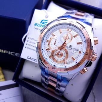 Jam Tangan Casioo Edifice EFR 539D - 1A2VUDF Chain Stainless Silver Combi RoseGold  