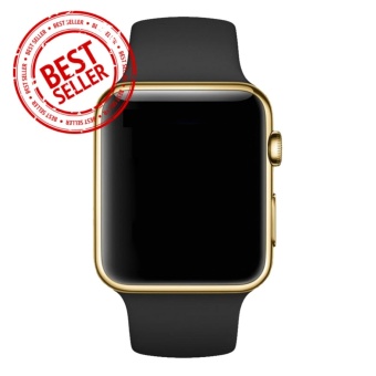 Jam Tangan LED - Jam Tangan Pria dan Wanita - Strap Karet - Hitam Emas -